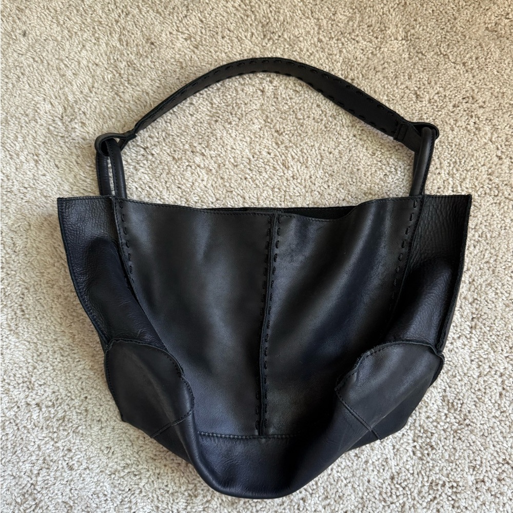 The Sak Black Leather Tote Bag